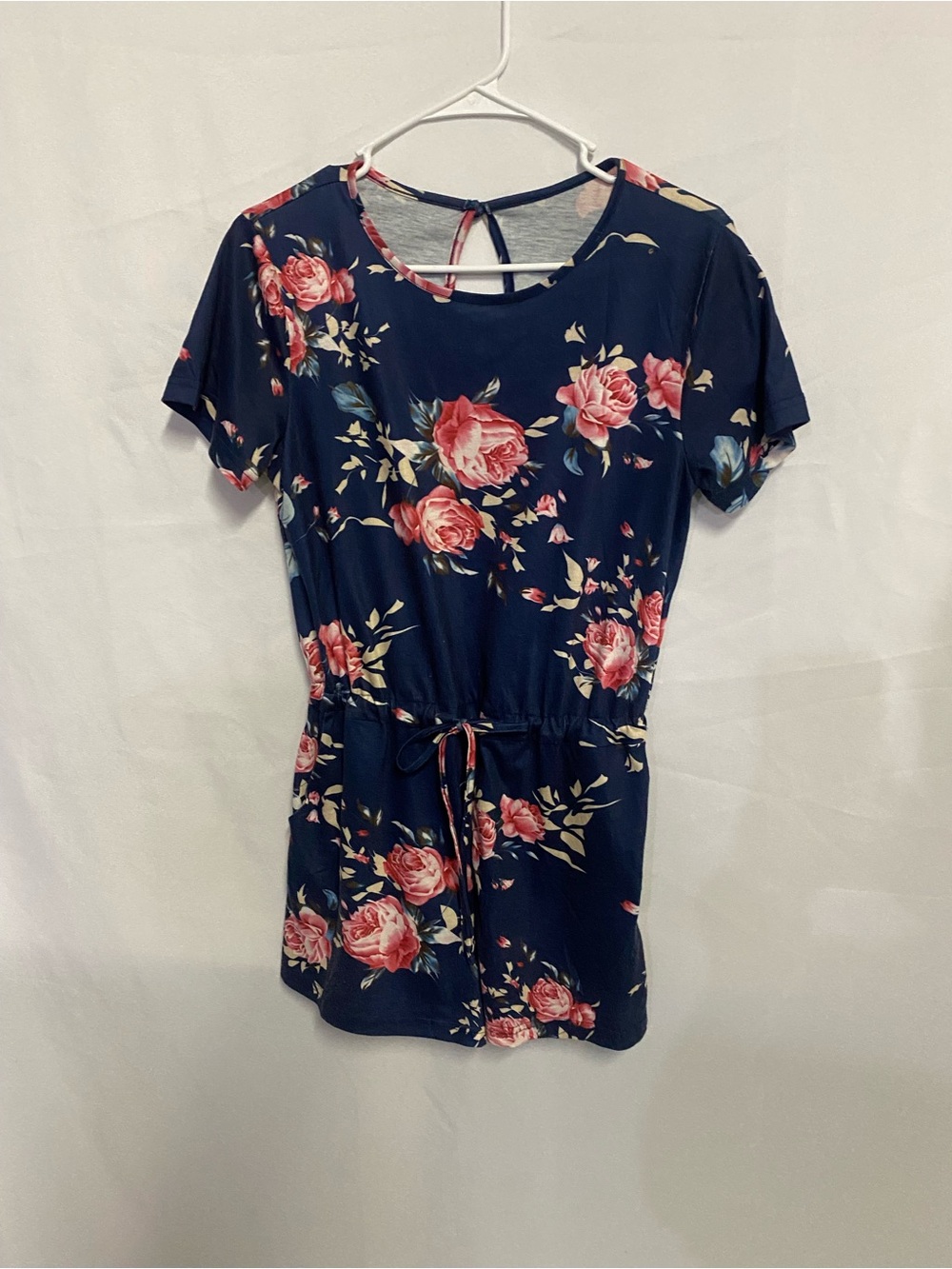 Navy Floral Tie-Waist Women’s Romper